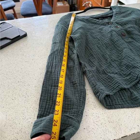 Madewell Light Spun Evert Top Midnight Green Size Small - Picture 4 of 9